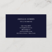 Navy Blue QR Code | Modern Custom Contact Design Visitekaartje (Achterkant)