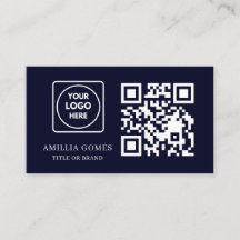 Navy Blue QR Code | Modern Custom Contact Design