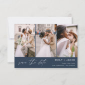 Navy Blue QR Code Save the Date 4 Foto0 (Voorkant)