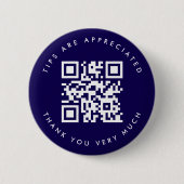 Navy Blue QR Code Tip Ronde Button 5,7 Cm (Voorkant)
