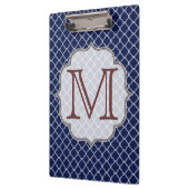 Navy Blue Quarterfoil Latti Monogram Clip Board Klembord (Links)