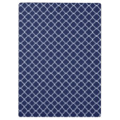 Navy Blue Quarterfoil Latti Monogram Clip Board Klembord (Achterkant)