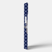 Navy Blue Quarterfoil Latti Monogram IPAD Case (Achterkant / Rechts)