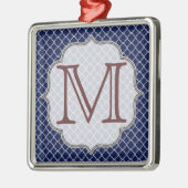 Navy Blue Quarterfoil Latti Monogram Ornament (Links)