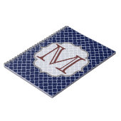 Navy Blue Quaterfoil Latti Monogram Notitieboek (Linkerzijde)