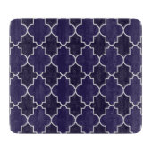 Navy Blue Quatrefoil geometrisch patroon Snijplank (Voorkant)