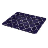 Navy Blue Quatrefoil geometrisch patroon Snijplank (Hoek)