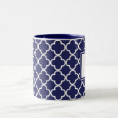 Navy Blue Quatrefoil Monogram Mok (Center)