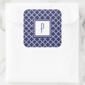 Navy Blue Quatrefoil Monogram Stickers (Tas)