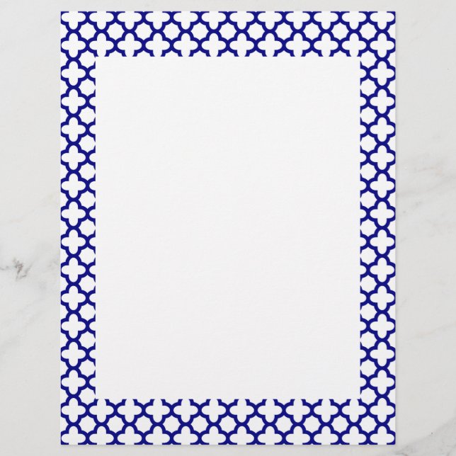 Navy Blue Quatrefoil Pattern (Voorkant)