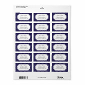 Navy Blue Quatrefoil Pattern Etiket (Full Sheet)