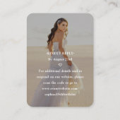 Navy Blue Quinceañera Crown & Stars QR RSVP Photo Informatiekaartje (Achterkant)