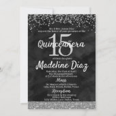 Navy Blue Quinceanera Invitation Cumpleanos Kaart (Achterkant)
