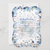 Navy Blue Quinceanera Jurk Bloemen Rozen Kaart (Achterkant)