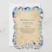 Navy Blue Quinceanera Jurk Bloemen Rozen Kaart (Achterkant)