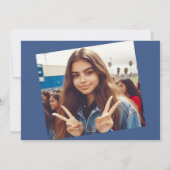 Navy Blue Quinceañera Kaart (Achterkant)