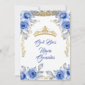 Navy Blue Quinceanera Uitnodiging (Achterkant)