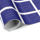 Navy Blue-raampaneelstrepen Cadeaupapier (Rol Hoek)