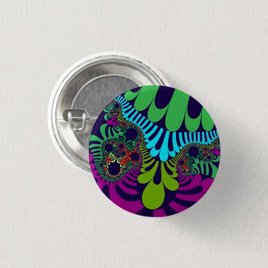 Navy Blue Rainbow Mod Ronde Button 3,2 Cm (Voorkant /achterkant)