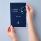 Navy Blue Ramadan Kareem chocoladereep verpakking Flyer (Hand)