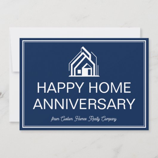 Navy Blue Real Estate Business Custom Marketing Kaart (Voorkant)