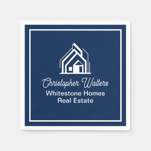 Navy Blue Real Estate Company Custom Realtor Servet (Voorkant)