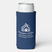Navy Blue Real Estate Company Customized Realtor Seltzer Blikjeskoeler (Seltzer Voorkant)