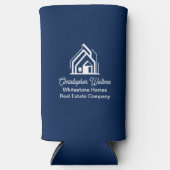 Navy Blue Real Estate Company Customized Realtor Seltzer Blikjeskoeler (Voorkant)