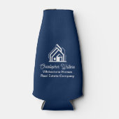 Navy Blue Real Estate Company Personalized Realtor Flesjeskoeler (Voorkant)