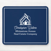 Navy Blue Real Estate Company Personalized Realtor Muismat (Voorkant)