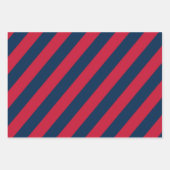 Navy Blue, Red, and White Chevron & Stripe Pattern Inpakpapier Vel (Voorkant 2)