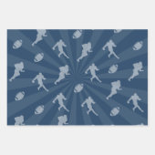 Navy Blue, Red, and White Football Patterns Inpakpapier Vel (Voorkant 3)
