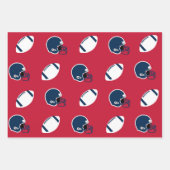 Navy Blue, Red, and White Football Patterns Inpakpapier Vel (Voorkant 2)