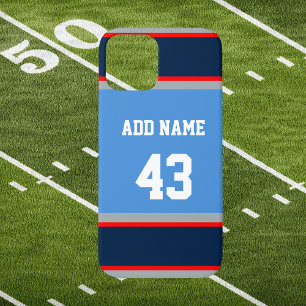 Navy Blue Red en Blue Sports Stripe Case-Mate iPhone Case