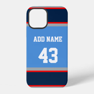 Navy Blue Red en Blue Sports Stripe iPhone 12 Hoesje