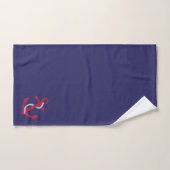 Navy Blue Red Nautical Pattern Bad Handdoek (Handdoek)