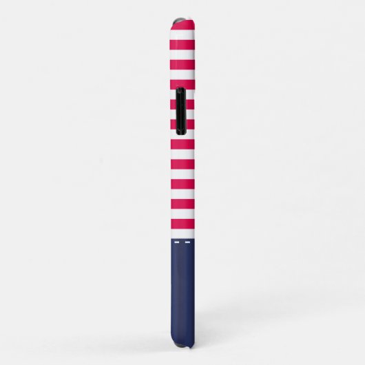 Navy Blue Red Pattern Anchor  Case-Mate iPhone Case (Achterkant/rechts)