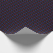 Navy Blue Red Pset Tartan Kerstmis Cadeaupapier (Hoek)