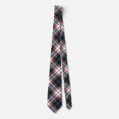 Navy Blue Red Stylish Tartan Pset Argyle Pattern Stropdas (Voorkant)