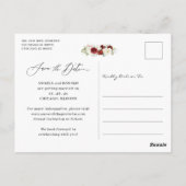 Navy Blue Red White Foto slaat de datum op Briefkaart (Achterkant)