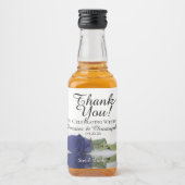 Navy Blue Reflecterende Roos Wedding Bedankt Mini Likeurfles Etiket (Voorkant)