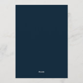 Navy Blue Regal Botanical Wedding Kaart (Achterkant)