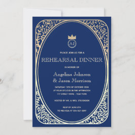 Navy Blue Rehearsal Dinner Kaart