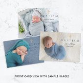 Navy Blue Religious Cross Boy Baptism Custom Afbee Kaart