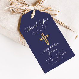 Navy Blue Religious Cross Boy First Community Cadeaulabel