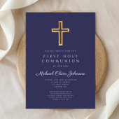 Navy Blue Religious Cross Boy First Community Kaart