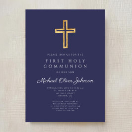 Navy Blue Religious Cross Boy First Community Kaart