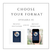 Navy Blue Religious Cross Boy Foto Baptisme Kaart