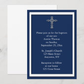 Navy Blue Religious Uitnodiging (Voorkant / Achterkant)