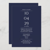 Navy Blue repetitie diner datum Kaart (Voorkant / Achterkant)